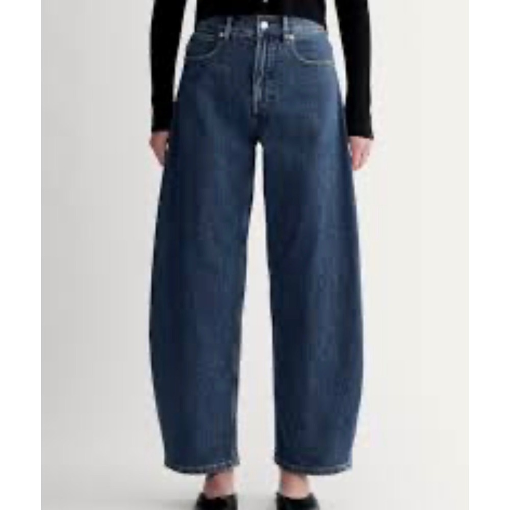 Everlane The Way-High Curve Jeans Organic Cotton Barrel Leg 28R *note faint spot
